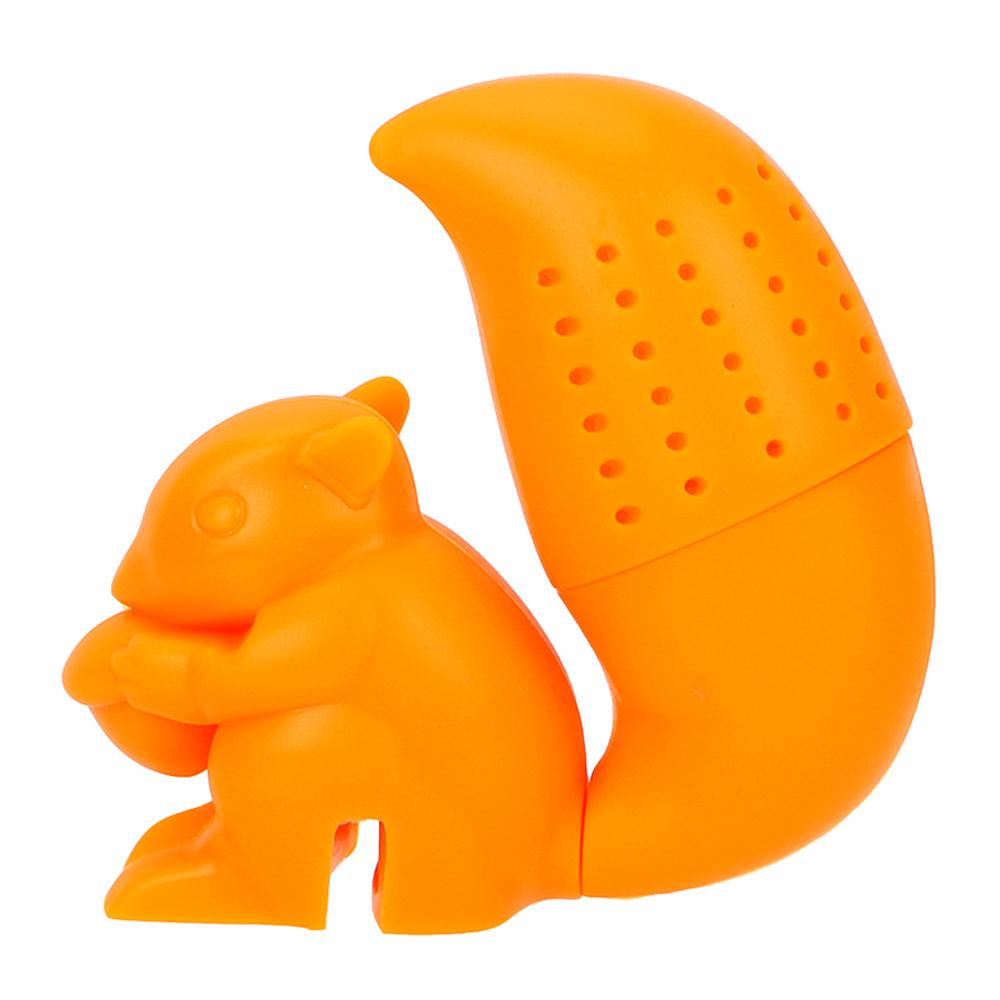 

Tea Infuser Silicone Cute Squirrel Shape Tea Coffee Loose Leaf Strainer Bag Mug Filter Teapot Teabags Drinkware оранжевый