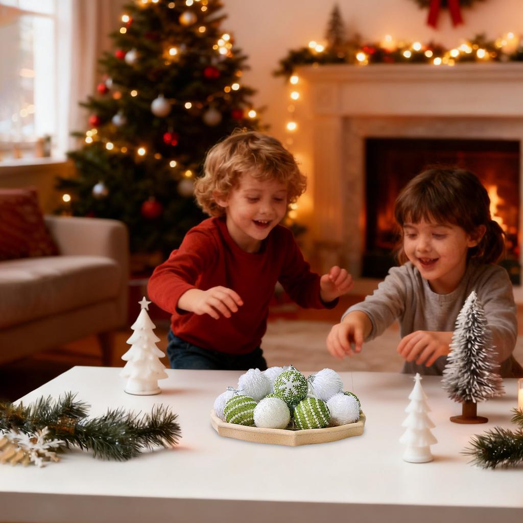 Exquisites Weihnachtskugel-Set, Weihnachtsschmuck, Weihnachtsbaumschmuck, Glitzernde Schaumstoffkugeln