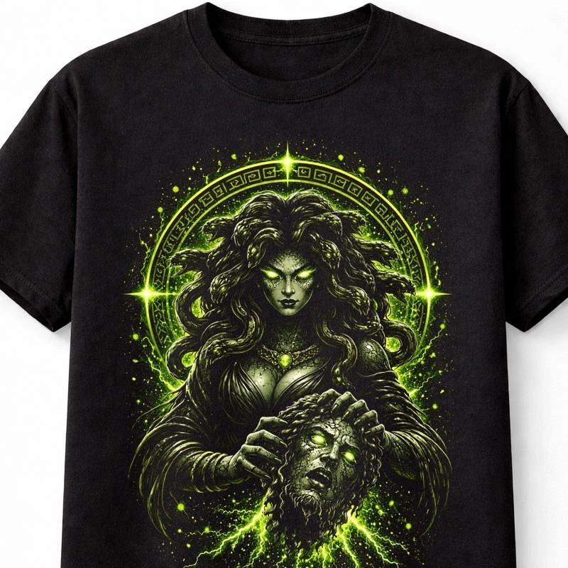 Medusa Greek Mythology Gorgon Horror Graphic Unisex TShirt S