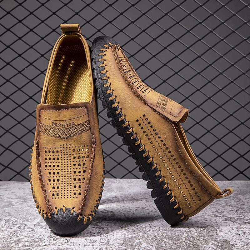 Summer 2023 Korean Style Plus Size Men s Casual Leather Slip-On Loafers 45