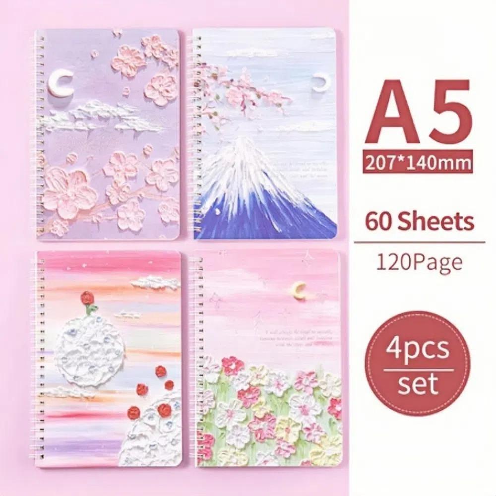 (120Pages/60Sheets) Notebook Thickened Diary Book Korean Version Notepad  Note Taking
