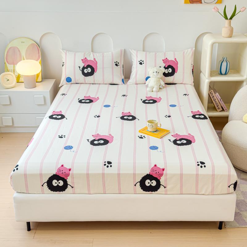 100% Cotton Fitted Sheet Soft Bed Cover Skin-friendly Bedsheets Home Mattress Cover Elastic Bed Linen Lençol (No Pillowcase)
