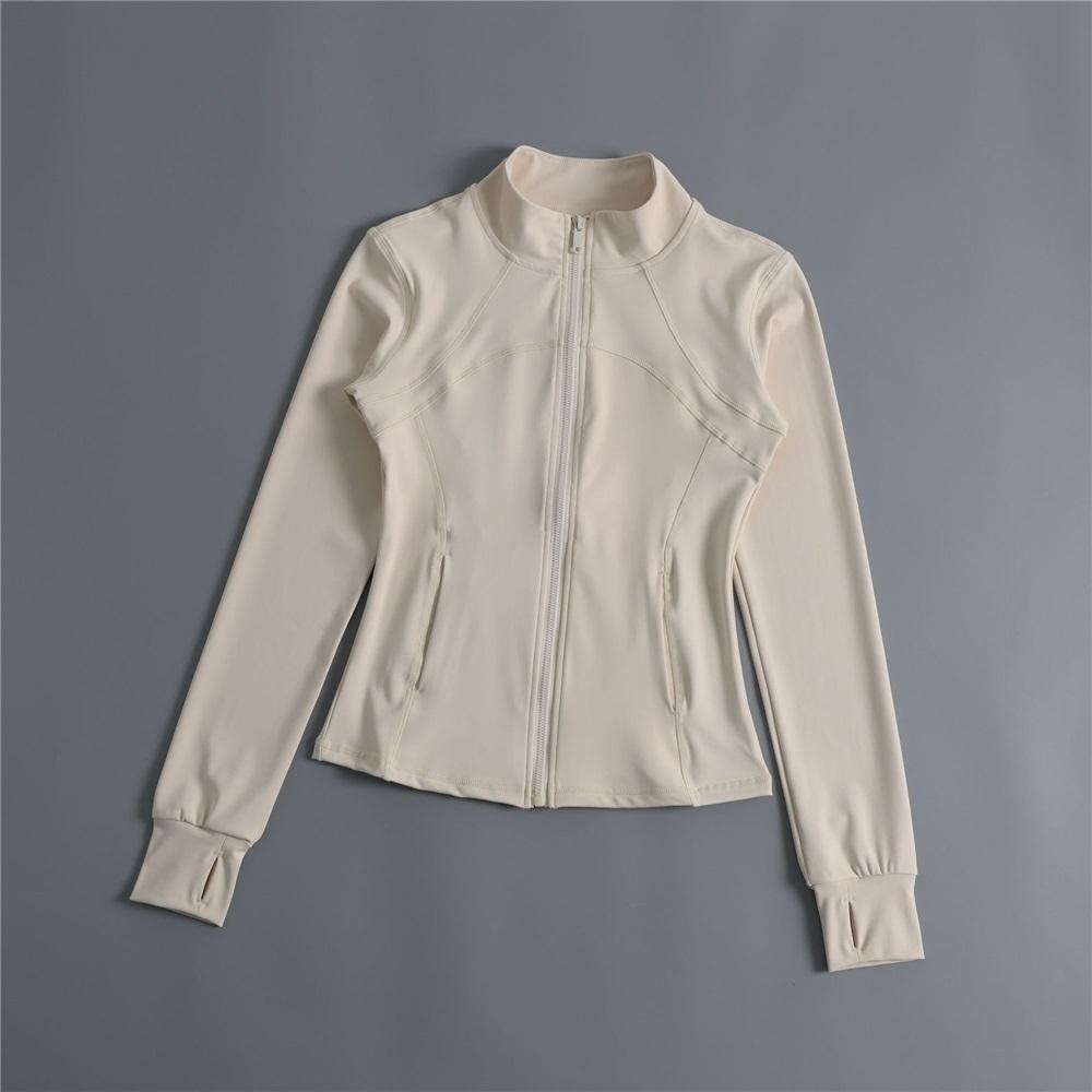 

Новая спортивная куртка для женщин с ощущением обнаженности, приталенного кроя и стройнящая, костюм для йоги на молнии, с длинными рукавами, топ для фитнеса для бега и прыжков на открытом воздухе XL белый