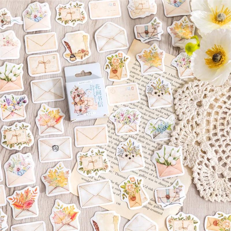 Journamm 45pcs Ins Mini Boxed Stickers DIY Scrapbooking Collage Supplies Creative Decor Stationery Sealing Aesthetics Stickers