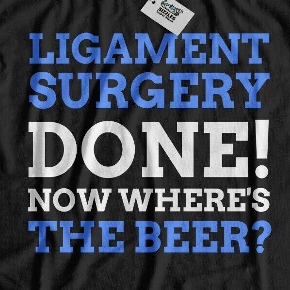 Funny Cruciate Ligament Surgery T-Shirt Torn ACL Tendon Injury Reconstruction S