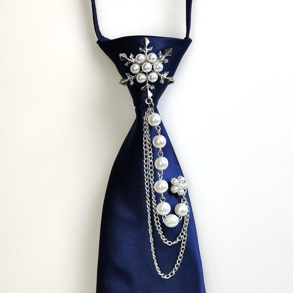 Unisex Pearl Tassel No-Knot Bow Tie Shirt - Casual Fashion Trend