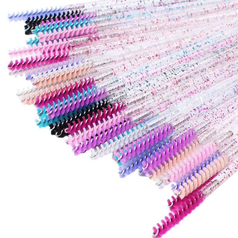 50pcs Disposable Skinny Mascara Wands Mini Crystal Eyelash Brushes Micro Brush Lash Extension Supplies Mini Lash Brush eyelashes