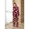 Women Leopard Print Long Sleeve Two Piece Open Front Pajama Loungewear Set