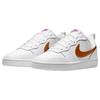Nike Court Borough Low 2 SE Grade School 'White Metallic Copper' (Unisex) White / Vivid Purple / Metallic Copper Kids' Skateboarding Shoes