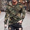Herren Herbst und Winter 3D-Druck Rundhals Langarm T-Shirt Mode Vielseitig Trend Atmungsaktiv Lässig