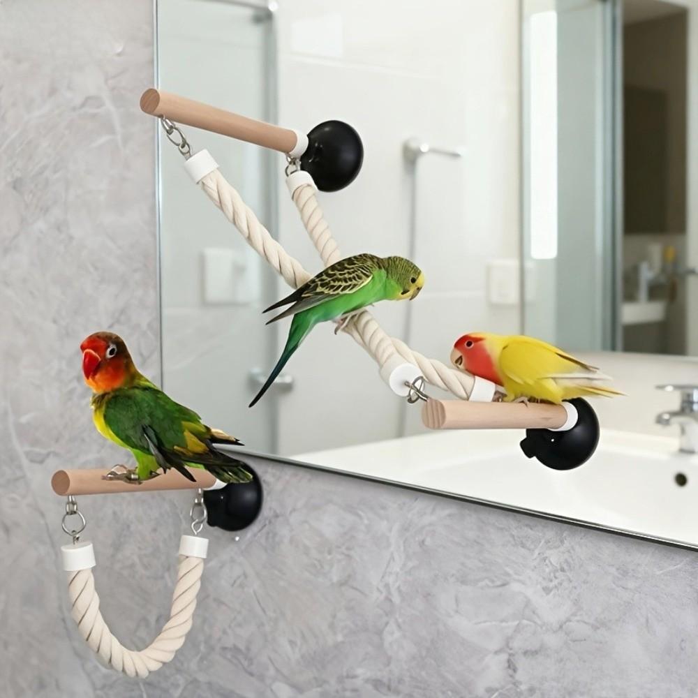 Parrot Exercise Suction Cup Parrot Climbing Perch Bite Resistant Hanging Bird Swing Non-slip Bird Ladder Bridge Interactive