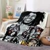 Bob Marley Album Blanket Reggae Music Jamaican Style Soft Flannel Blanket Portable Home Travel Sofa Blanket