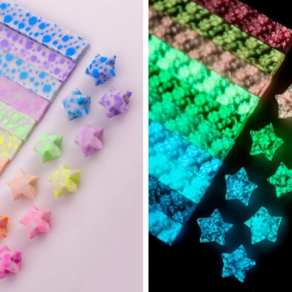 210 Sheets Creative Star Origami Paper Colorful Lucky Decorative Paper Strips Luminous Glitter Stars Craft Paper For Diy Arts