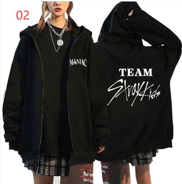 [USED] STRAY KIDS Hoodie, Harajuku Style, Graphic Print, Skez Merchandise