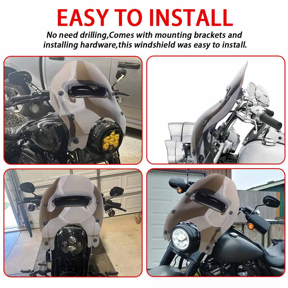 Motorcycle Brown Windshield/Windscreens/Wind Deflectors Kit Plastic Accessory Fit For Harley Road King Special FLHRXS 2021- 2025