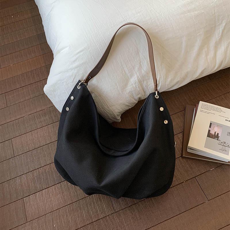 European American Retro Tote Bag Light Luxury Stylish Large-capacity Shoulder Bag New Suede Handbags Simple Casual Commuter Bags