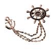 Z97 Brooch, Chain Rudder Collar Pin, Creative Collar Clip Collar Flower Suit Accessories