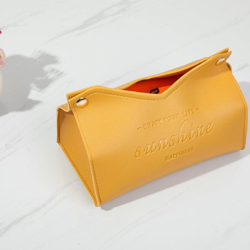 Leather Tissue Box Car Toilet Pumping Box Home Living Room Decoration Bedroom Kitchen Desktop Nordic Large Storage Box