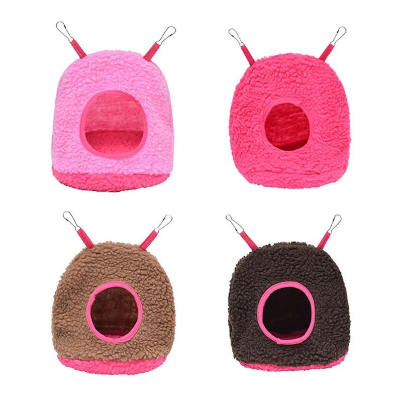 New Winter Warm Bird Nest Parrot House Polar Fleece Parakeet Hammock Small Animal Hanging Swing Bed Pet Birds Cage Accessories