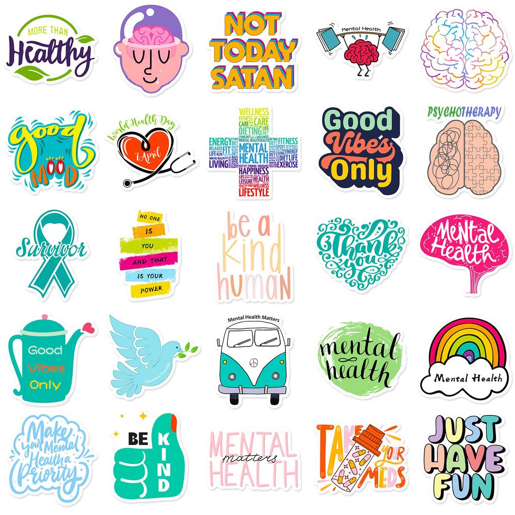 50 Mental Health Education Awareness Stickers New Mental Health Awareness Stickers