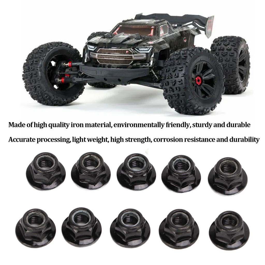 10 Pcs Lock Tire Nut Corrosion Resistant RC Model Car M5 Flange Nut Lock Tire Nut