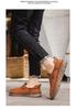 Men's Hand-stitched Leather Slip-on Shoes: Casual, Large Size, Soft Sole for Driving & Outdoor