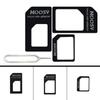 Nano Simkartenadapter 4 in 1 Micro iPhone HTC SAMSUNG Noosy schwarz