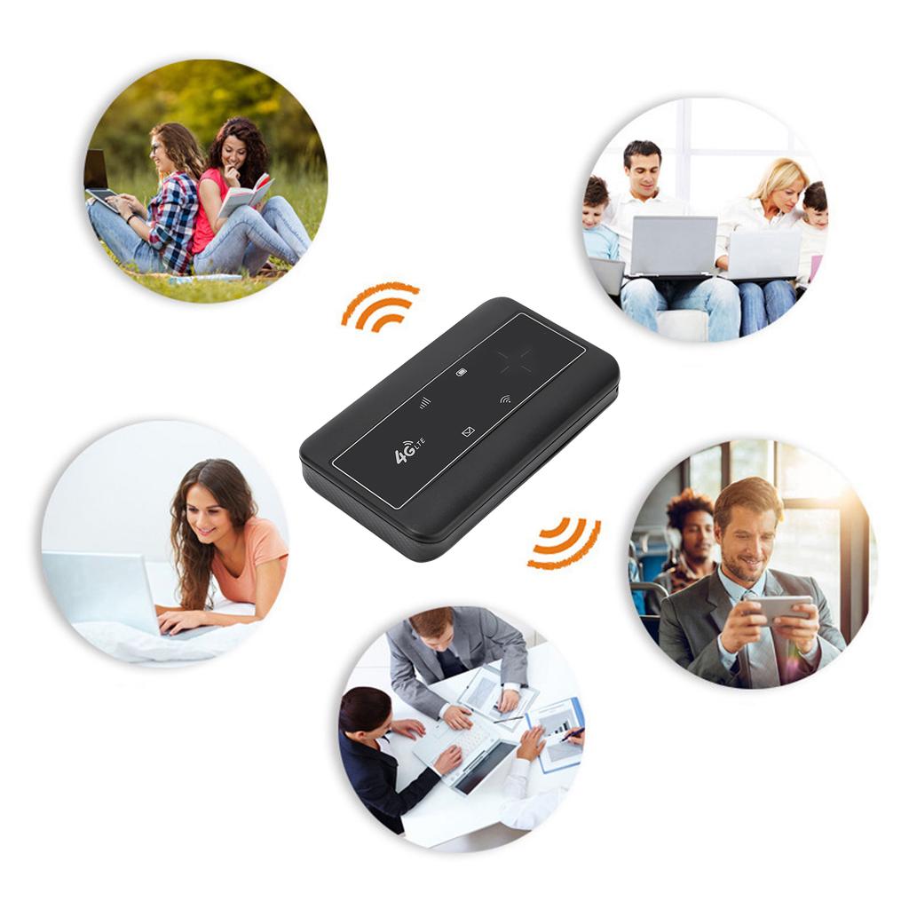 4G LTE Handheld Wifi Rout 2100mAh Batt y Op ated Travel Wifi Hotspot Support SIM Card