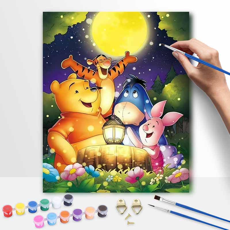 Disney Winnie the Pooh Characters Oil Painting Art Set Home Wall Decor Handmade Gift for Art Enthusiasts