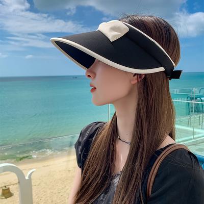 Bow Large Brim Empty Top Hat Sunshade Sunshade Sun Hat UV Protection Sun Hat Women's Fashion Vacation Hat