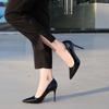 Stylish and Simple Style Glossy Patent Leather Heel Thin Heel Shallow Mouth Pointed Sexy Women's Shoes