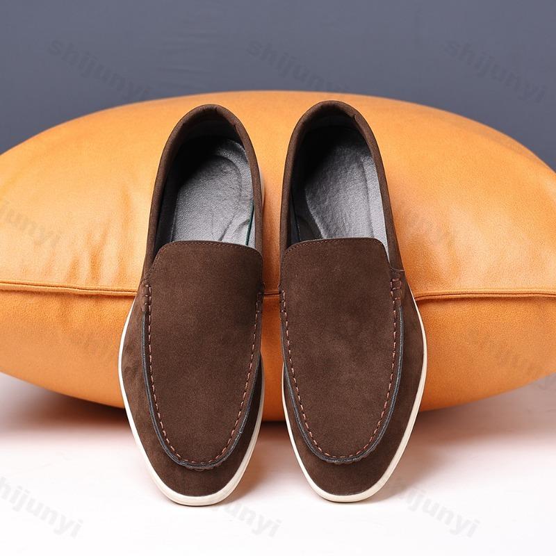 Fashion Men Flat Loafers 2025 High Quality Microfiber Leather Flat Shoes Comfortable Non Slip Fashion Loafers Light Outdoor Casual Shoes