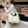 Simple White Shoulder Bags Women's Soft PU Leather Tote Bag All-match Large Capacity Bags for Commuter Fashion Female Handbags