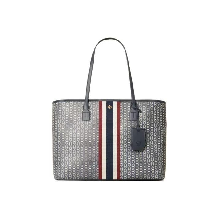 

Tory Burch Tb Gemini Link All Over Print Commuter Large Capacity Coated Canvas Shoulder Tote Bag Women Tote Bag 58450-436 Basic Set (Bag+Dust Bag)