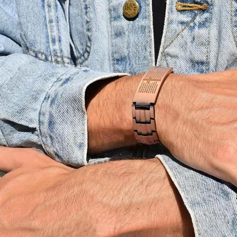 Křížový magnetický náramek z čisté mědi pro muže s magnety s ultra silou, nastavitelný, šperkovnice, vánoční dárky