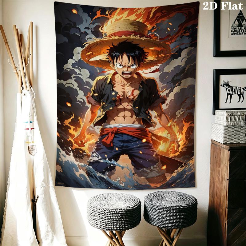 Arazzo da Parete Monkey D Luffy di One Piece Appeso Estetico alla Parete Coperta in Tessuto Stampato Arazzi Decorativi per Camera da Letto Soggiorno Decorazioni per la Casa