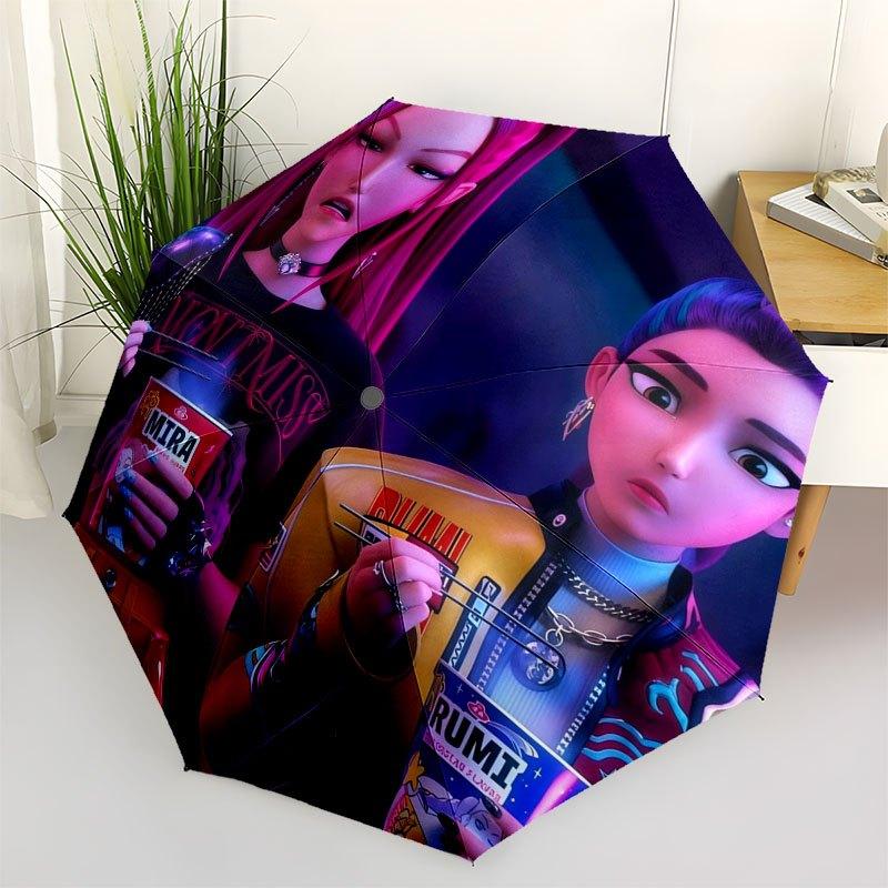 VON T MISS&RUMI Instant Noodles: A Delicious Duo!Umbrella with Cute Design,Portable 3-Fold Compact Umbrella for Men&Women,Valentine s Day Mo