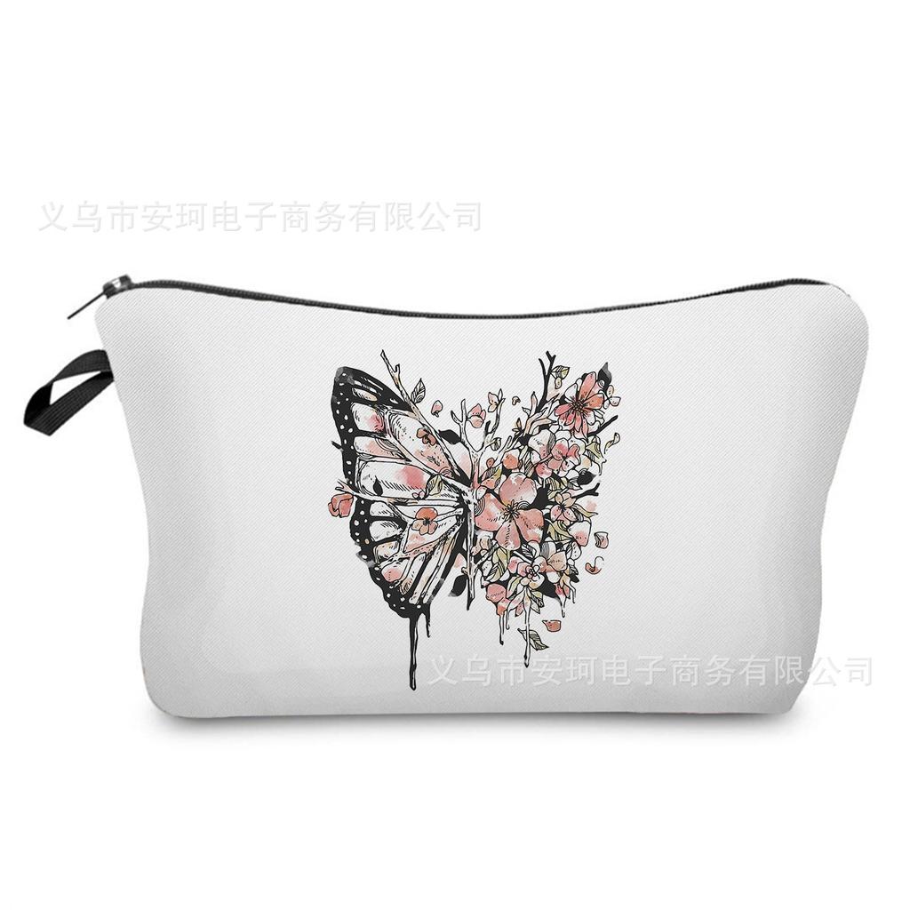 Women Flower Print Cosmetic Bag Toiletries Organize Travel Storage Case 6662