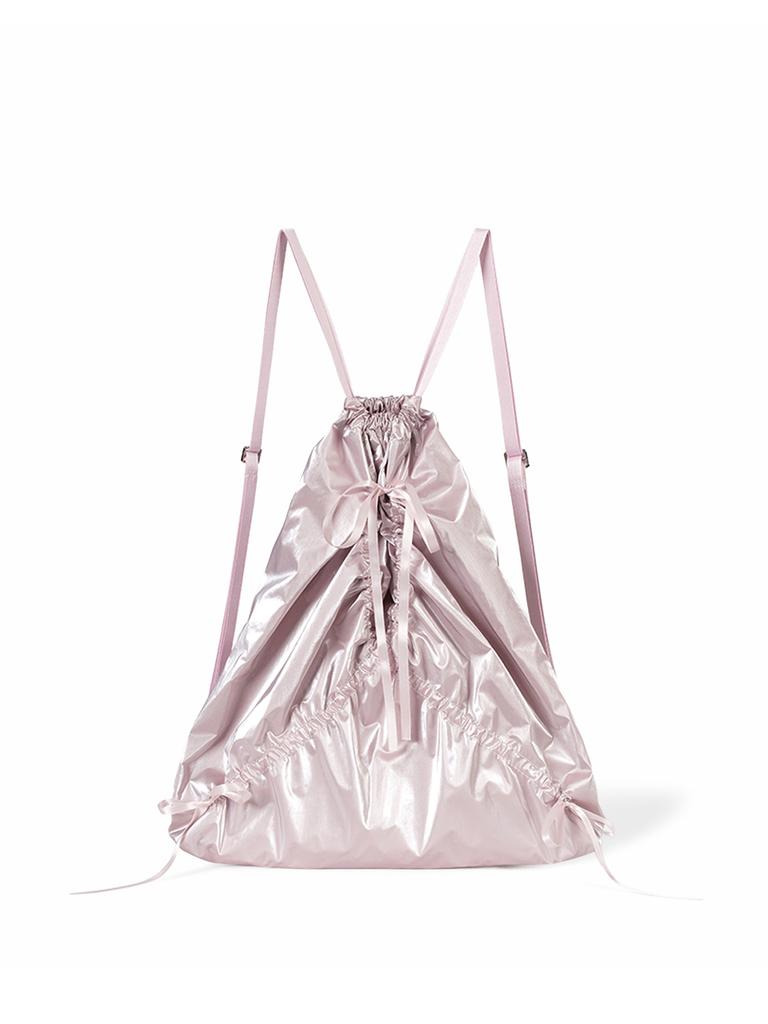 Fennec Ribbon String Bag - Light Pink
