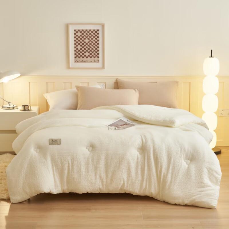 

Mercury Home Textiles White Crinkle Grid Soybean Fiber Quilt