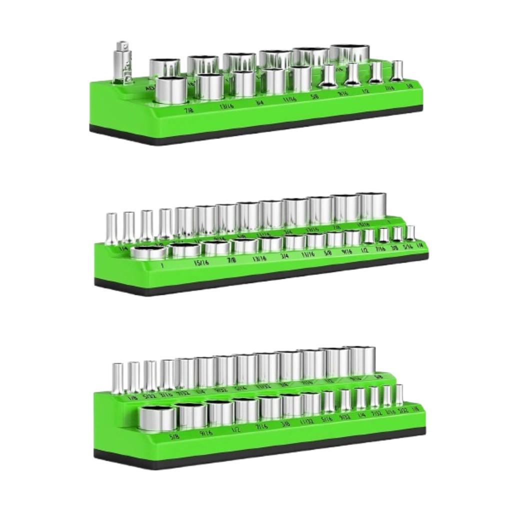 3 Pcs Magnetic Socket Organizers Easy To Use for Workbench Tool Wear Resistant Portable Socket Holders Kit for Tool Drawer