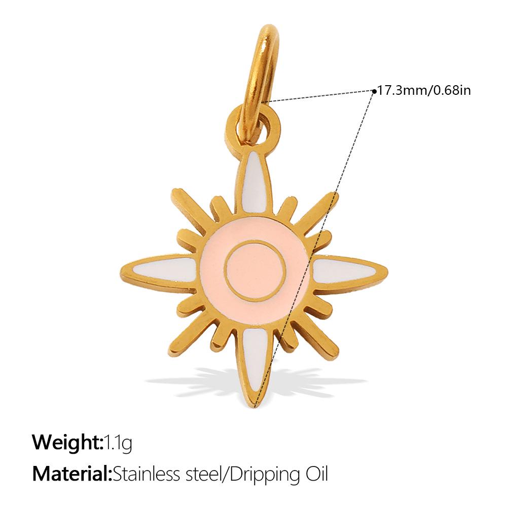 Sun, Moon, and Stars Geometric Oil Drip Pendant