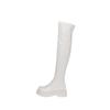 New Elastic Thin Round Head Waterproof Platform Thick-soled Over-the-knee Long Boots Women's Long Boots Thick Leg High Boots
