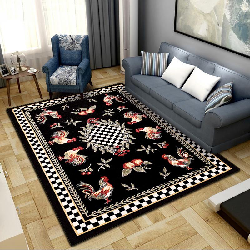 Vintage Chicken Art Carpet Rug for Living Room Bedroom Home Sofa Decoration,Kids Play Non-slip Floor Mat