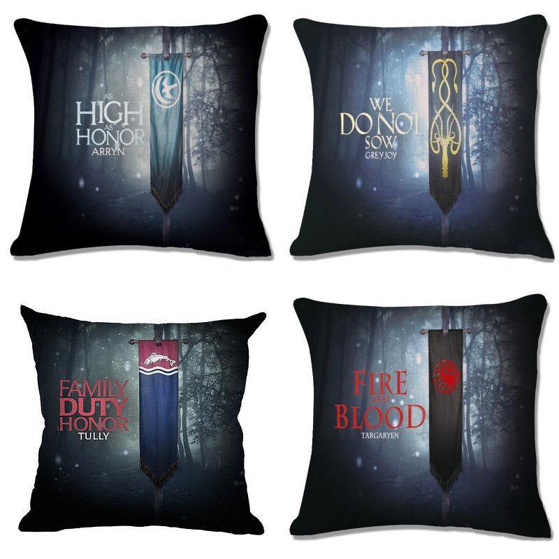 Game Of Thrones Inspired Decorative Throw Pillow Cover Featuring Unique Family Crests For Stylish Living Room Decor