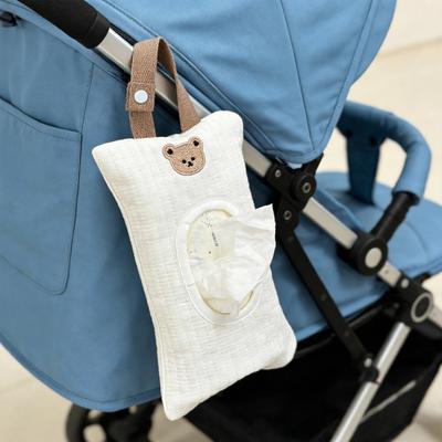 Pikowany pojemnik na chusteczki Przenośna saszetka na chusteczki dla niemowląt Uroczy wzór zwierzęcy Etui na mokre chusteczki podróżne Wisząca torba na chusteczki do pieluch do samochodu wózka