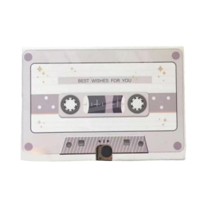 Message Recorder Card Handmade Customizable Voice Recording Cassette Tape Shaped Greeting Card for Couple