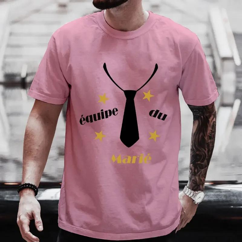 French EVG Team Groom Tees Future Groom Squad Tshirt Best Man Tie Graphic Wedding Tops Boyfriend Bachelor Stag Party T Shirt