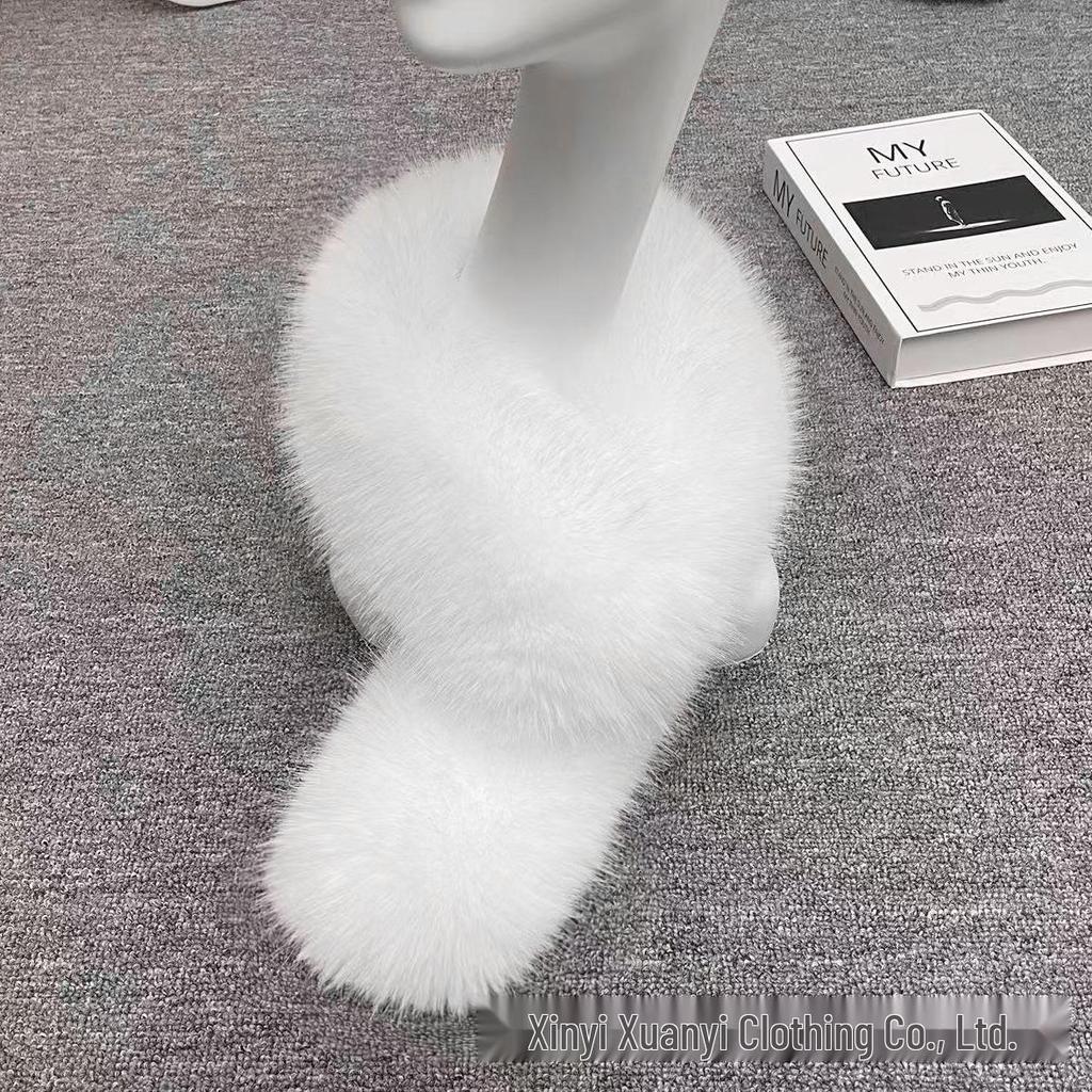 Korean Style Faux Fur Scarf: Double-Sided, Versatile Neck Warmer for Autumn and Winter