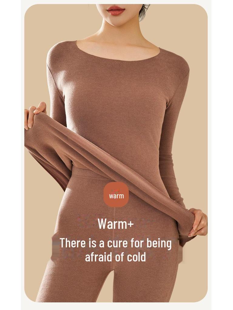 Women's Round Neck Velvet Bottoming Shirt - Winter Plush Seamless Innerwear, Thickened for Warmth